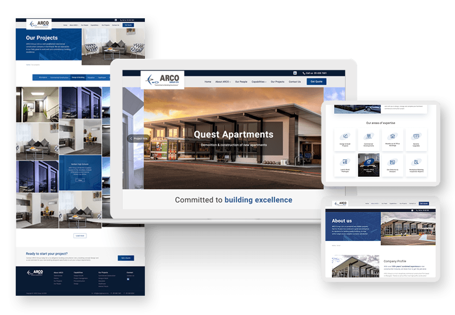 Gasperji created the website for construction company ARCO to present their services